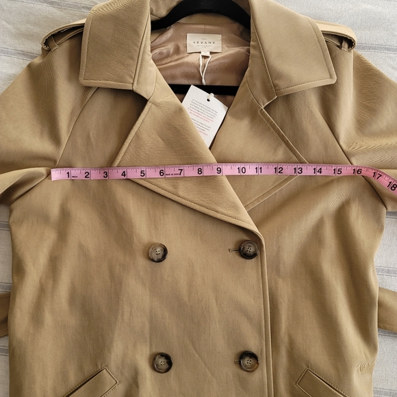 Imported Sezane Scott trench coat camel NEW - Picture 16 of 16